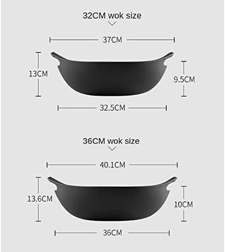 N/A wok não revestido binaural Uma panela de ferro fundido de ferro fundido Home antiquado, não fácil de não ser frigideira de indução de panela não fácil