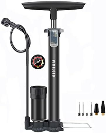 Bomba de bicicleta de vimilolo Portátil, bomba de bola Bomba de bicicleta com tampão de alta pressão Uso mais fácil com Presta e Schrader Bicycle Pump Valves-160psi Max