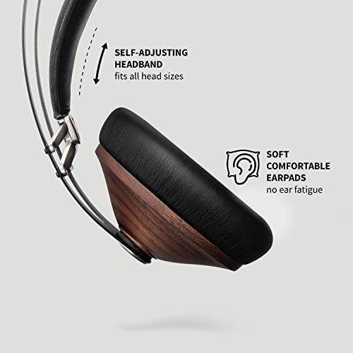 Meze 99 Classics Walnut Silver | Fones de ouvido com excesso de orelha com microfone e faixa para a cabeça auto-ajustável | Fone de