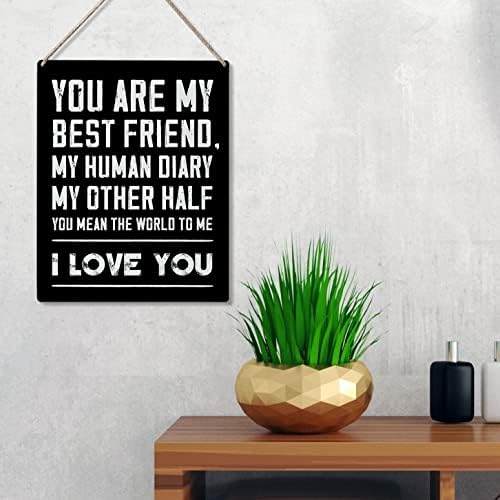 Better Friend Sign Gift Farmhouse You Are My Best Friend Wooden pendurou placas de parede Decoração de arte para decoração em casa 10 x 8 polegadas