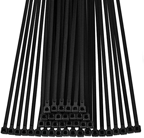 Fez de cabo Wmtidene Brilhões de 8 polegadas, 100 pacote preto de zíper de plástico preto com força de tração de