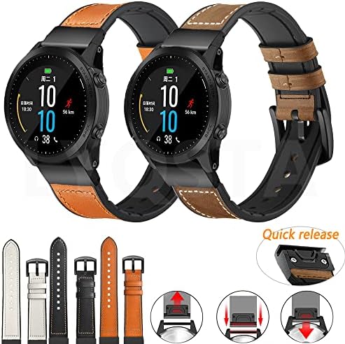 DJDLFA 22 26mm Sport Watch Band Strap for Garmin Fenix ​​6 6s 6x Pro 5x 5 mais 3HR 935 S60 D2 Enduro Redução rápida pulseira de couro Correa