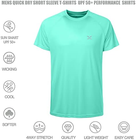 Camisetas de manga curta rápida de Corna Men seco Melhor amamentação de camisas atléticas ao ar livre legal ， UPF 50+