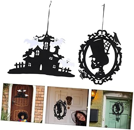 Toyvian não tecida porta de tecido pendurada cabides de decoração de halloween para decorar decoração de parede decoração de 2pcs decorações penduradas decorações penduradas de papel assombrado decoração de casa pendurada