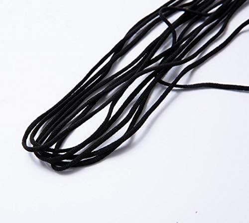 Corda de earloop preto de 22 yard 22 Yards - cordão elástico, gravata de corda artesanal de corda de corda artesanal para costurar