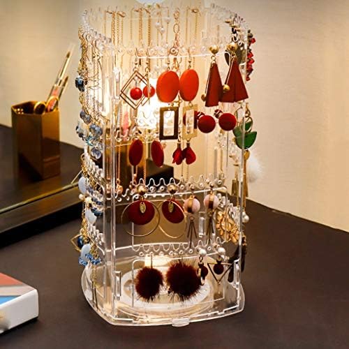 Brincos de rack de rack de rack de rack rotativo de WYFDC Exibir caixa de jóias, Brincos comerciais de clipe de colar de colar