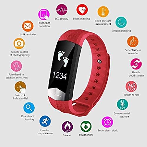 Sdfgh smart relógio esportivo bracelete-fitness rastreio assistir atividade de pulseira inteligente pedina de pulseira IP67 à prova d'água com frequência cardíaca Monitor do sono