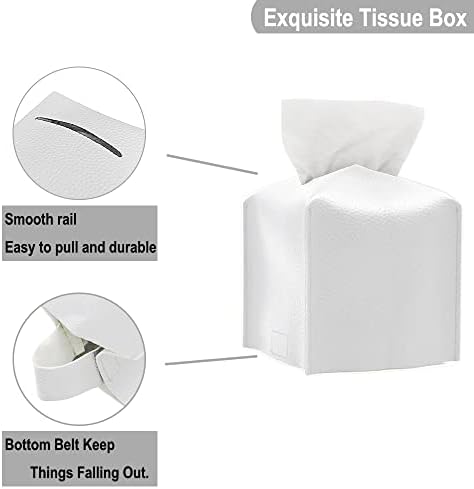 Bamlue 2 Pack Pack Box Solder, capa de caixa facial com moderno couro decorativo PU, organizador de caixas quadradas para