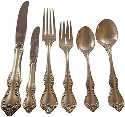 Debussy by Towle Sterling Silver Flatware Conjunto para 12 Serviço 77 PCS Tamanho do jantar