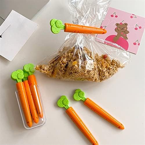 Repilo portátil de 5 peças clipe de ensacamento em forma de cenoura para armazenamento e preservação de alimentos