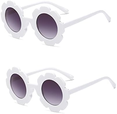 Óculos de sol redondos de flor de flor de menina de menina piloto, proteção ao ar livre de menino de menino de menino de menino de menino de menino óculos de sol dos óculos