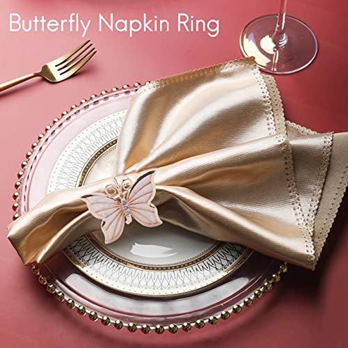 Micvtve Butterfly Guardy Rings Conjunto de 4 para reunião de família, jantar, decoração de casamento, Natal, decoração