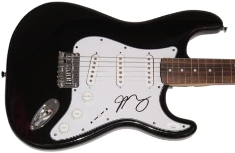 Jeff Tweedy assinou autógrafo em tamanho real Black Fender Stratocaster Guitar WiP com James Spence JSA Authentication - Wilco, A.M. Estando lá, dentes de verão, Yankee Hotel Foxtrot, um fantasma nasce, céu azul -céu, todo