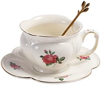 Yfqhdd European Ceramic Coffee Cup de prato e maconha Conjunto de chá da tarde Conjunto de chá