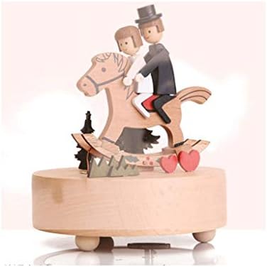 N/A Wood Music Box, Carousel Musical Box Clockworek Wooden Music Box Birthday Gift Home Decoration