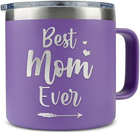 HyTurtle Melhor Mãe Ever Coffee Coffee Purple Caneca/Tumbler Presente para mulheres, presentes para mamãe de filha, filho,