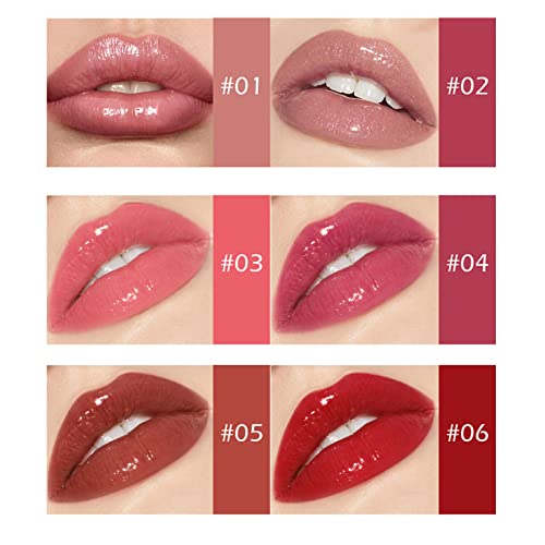 Óleo de brilho labial hidratante de Kwolykim, óleo hidratante de óleo de água brilhante Gloss Gloss Glumping Lip, óleo de lábio