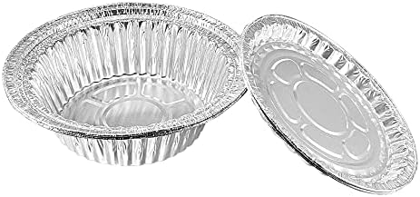Pan de alumínio redonda de 7,2 de 7,2 de alumínio com tampa de 27 onças de bandejas descartáveis ​​recipientes para assar cozinha cozinheira 2pcs