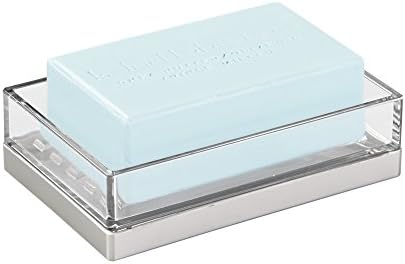 Idesign Clarity sem barra de plástico sem bPA Soap-5 x 3,25 x 1,34 , níquel transparente/escovado, 18 polegadas por 16 polegadas