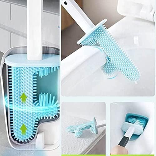Pincel e suporte do vaso sanitário, escova de vaso sanitário pincel de silicone pincéis de canto drenável de parede de secagem