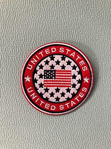 Conjunto de 2 azul vermelho Estados Unidos EUA Campeões mundiais de futebol esportes de futebol bordados Sew On Patch Badge