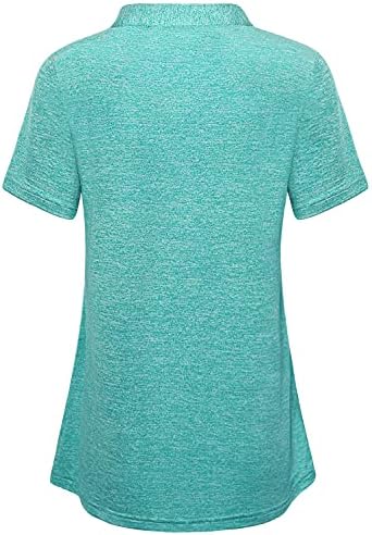 Camisas pólo de vldnery para o colarinho de 3 butões femininos de manga curta Wicking Athletic Athletic Yoga Tennis Golf Top