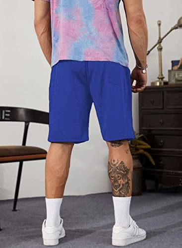 JMIERR Mens algodão shorts de suor com 3 bolsos Survetes de treino de treino de corredor de shorts atléticos de 7 polegadas