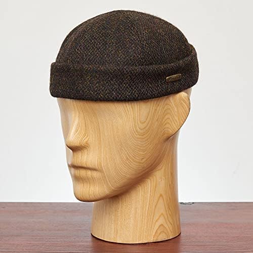 Sterkowski Docker Cap | Giramento genuíno da Scottish Harris Tweed para homens e mulheres | Capinho tradicional de lã pura tradicional quente