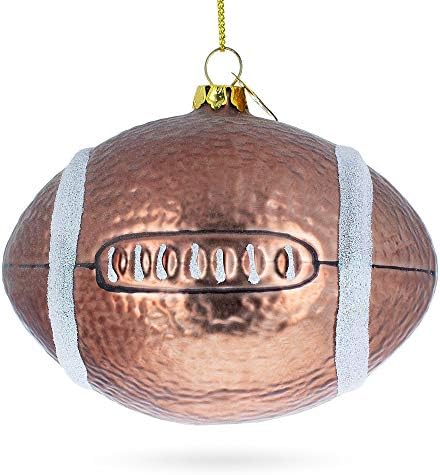 Ornamento de Natal de vidro de futebol brilhante