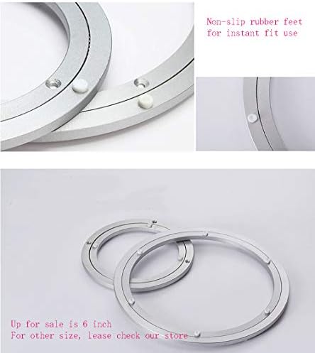 Nuzamas Conjunto de 2 150 mm de alumínio pesado alumínio rolamentos de mesa rotativa rolamentos de jantar redonda placa giratória lisa para exibições de feiras de servir de mesa
