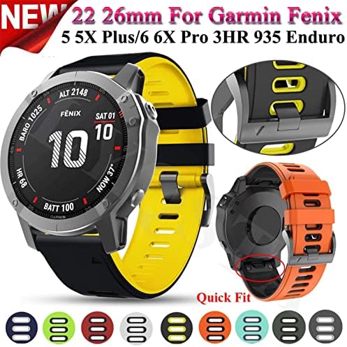 Cinta de pulseira de relógio inteligente de silicone svapo esportivo para Garmin Fenix ​​6x 7 7x 3hr 935 945 abordagem S60 S62 Quick EasyFit Watchband Correa