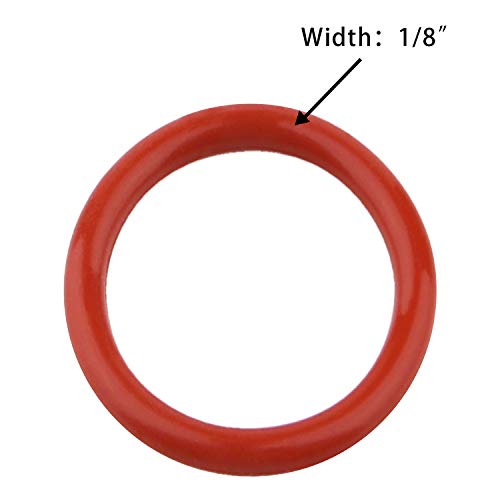 Dernord Silicone O-ring, 1-1/4 ID, 1-1/2 OD, 1/8 Largura, 70a Durômetro, vermelho