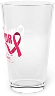 Cerveja de vidro de cerveja 16oz de câncer de mama humorístico Apertação de apoio incentivando a novidade Carcinoma 16oz