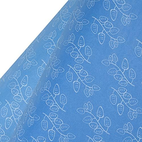 Papel de papel de embrulho de presente biobrown - 25 folhas de papel a granel para sacos de presente, DIY e artesanato - 19,7 x 27,5 polegadas - azul