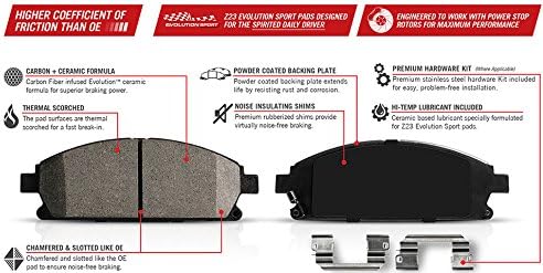 Power Stop Z23-1124 traseiro z23 evolução esportes fibra de carbono PATS de freio de cerâmica com hardware