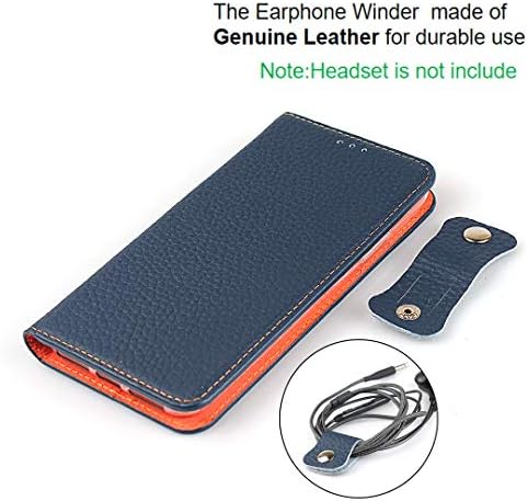 Jaorty Galaxy S22 Caixa de carteira de couro ultra genuína com suporte para cartão de bloqueio RFID, enrolador de fone de ouvido,