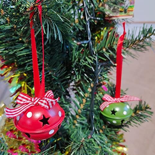 24 peças dia de Natal Bell Tree Christmas Ornament Jingle Sells para embrulhando de presente Wrinal