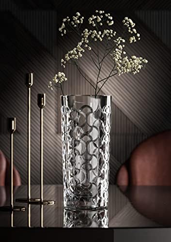 Peça central de vidro - tigela - tigela de servir - placa - bandeja - em forma de octógono - projetada - diâmetro de 11,8 polegadas - feita na Europa - por Barski, transparente