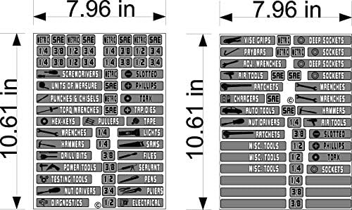 Etiquetas de organizadores de caixas de ferramentas