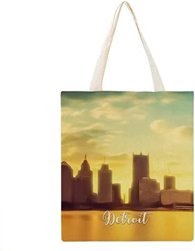 Chicago Canvas Bags City Home Fold Shop Bolsa de ombro Bolsa de ombro Bridesmaid Noiva Presente de casamento para Mãe Day Day