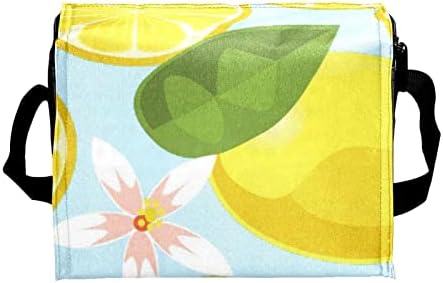 Guerrotkr lancheira mulher, lancheira para homens, lancheira feminina, padrão de flores de folhas de limão de frutas