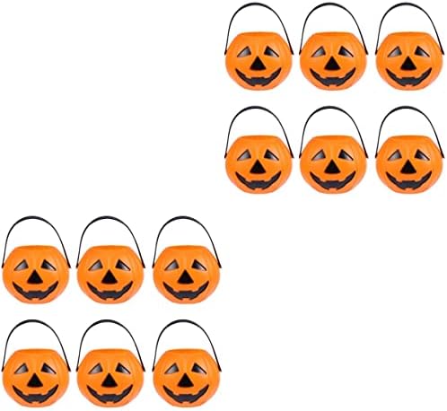 PretyZoom 12 PCs truques favores favores de festa Buckets de abóbora Triângulo de halloween lanterna ou suprimentos pequenos Ornamentos de biscoito Bolsas de layout portátil para crianças mini adereços de doces