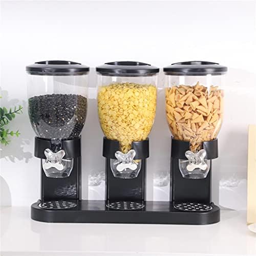 ZLXDP Cereal Dispenser Airtight Triple Katister Grãos de armazenamento de alimentos secos para despensa