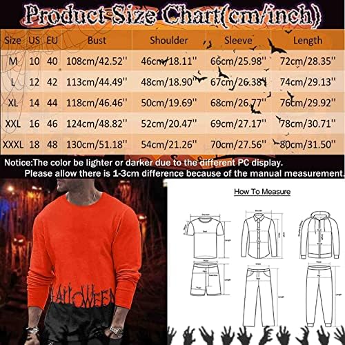 Camisetas de Halloween para homens homens Halloween cardles e espinhos de camiseta impressa blusa longa masculina camisetas