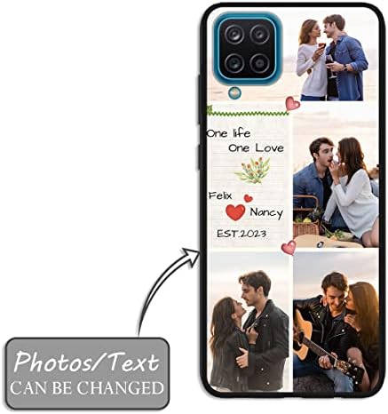 Susutify Caro de telefone com várias imagens para Samsung Galaxy A12, Caixa de telefone preta de absorção de choque