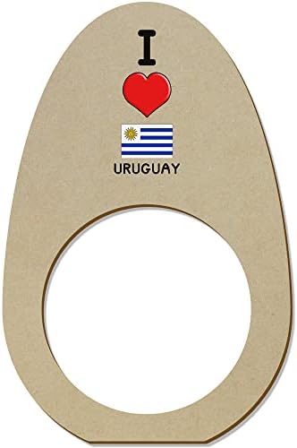 Azeeda 5 x 'eu amo uruguai' anéis/suportes de guardanapo de madeira