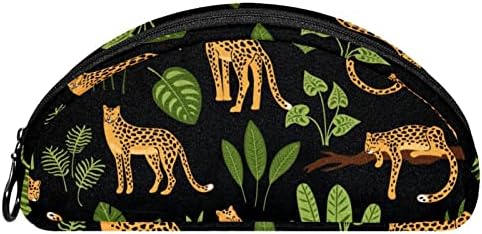 Bolsa de maquiagem tbouobt bolsa de bolsa cosmética bolsa bolsa com zíper, leopardo da selva tropical