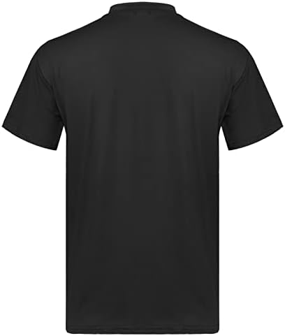 Camisa básica masculina de Aislor tampos de manga curta camisetas de pescoço de pescoço térmicas Térmicas Pullovers de