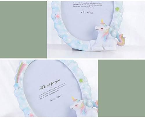 Yongyan Girl Unicorn 5x7 quadro de imagem para tampa Top exibição Creative Oval Family Photo Frame