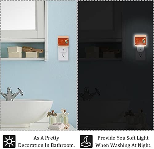 Rodailycay sensor leve à noite andando na neve para encontrar sika, 2 pacotes de luzes noturnas se conectam na parede, luminosas lentas brancas quentes para o berçário quarto banheiro hallwarward infantil escadas do quarto